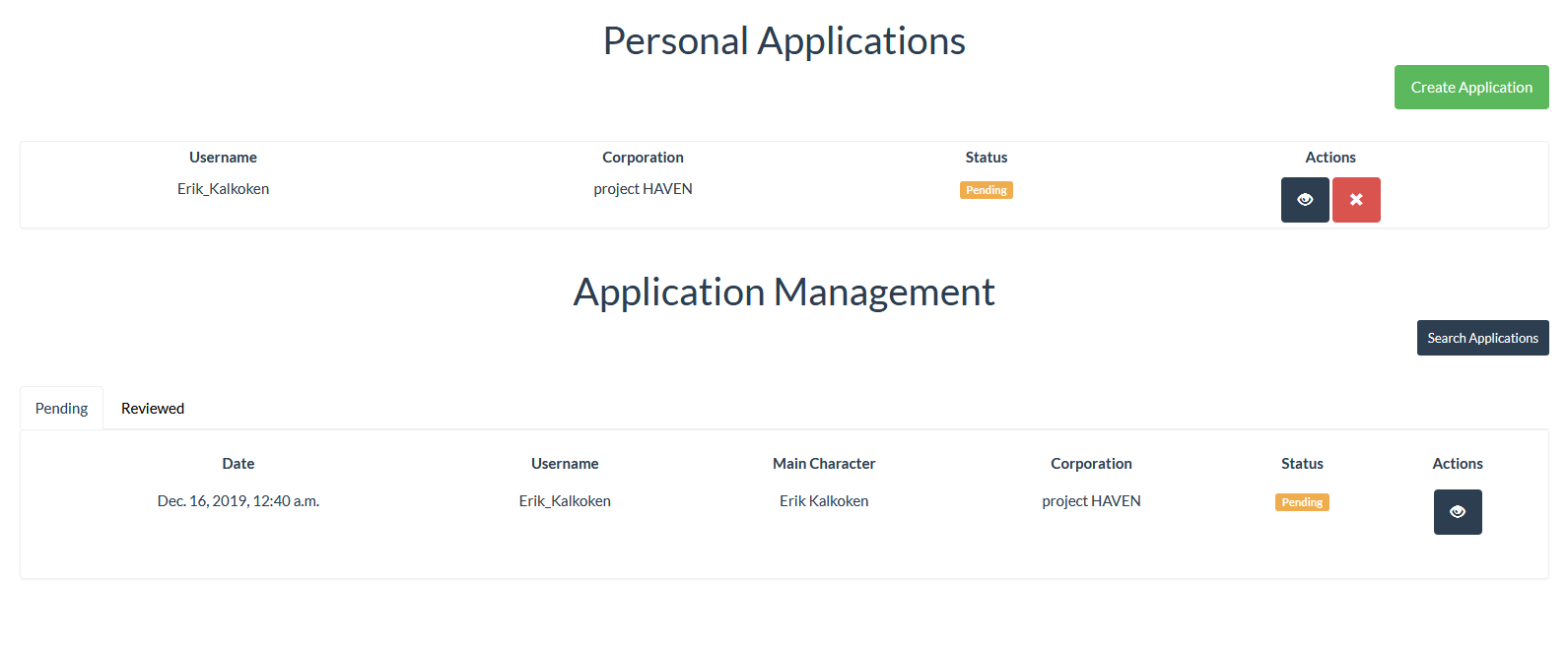 Recruitment applications