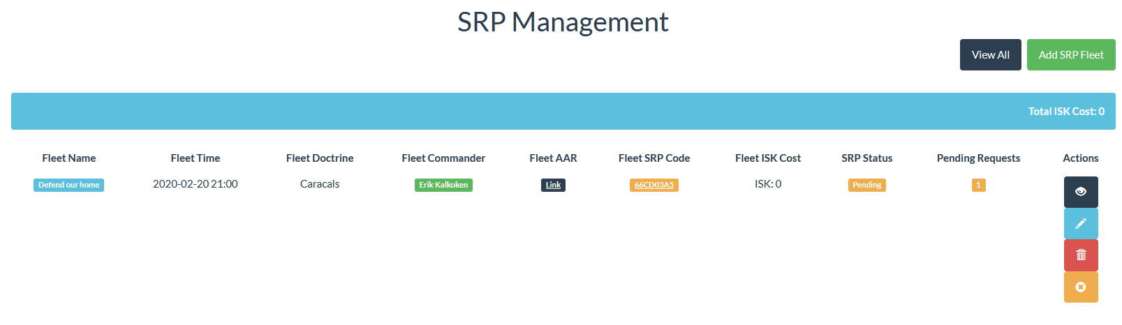 Ship replacement (SRP) requests