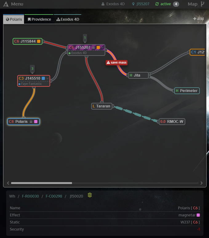 Chain map with connection states