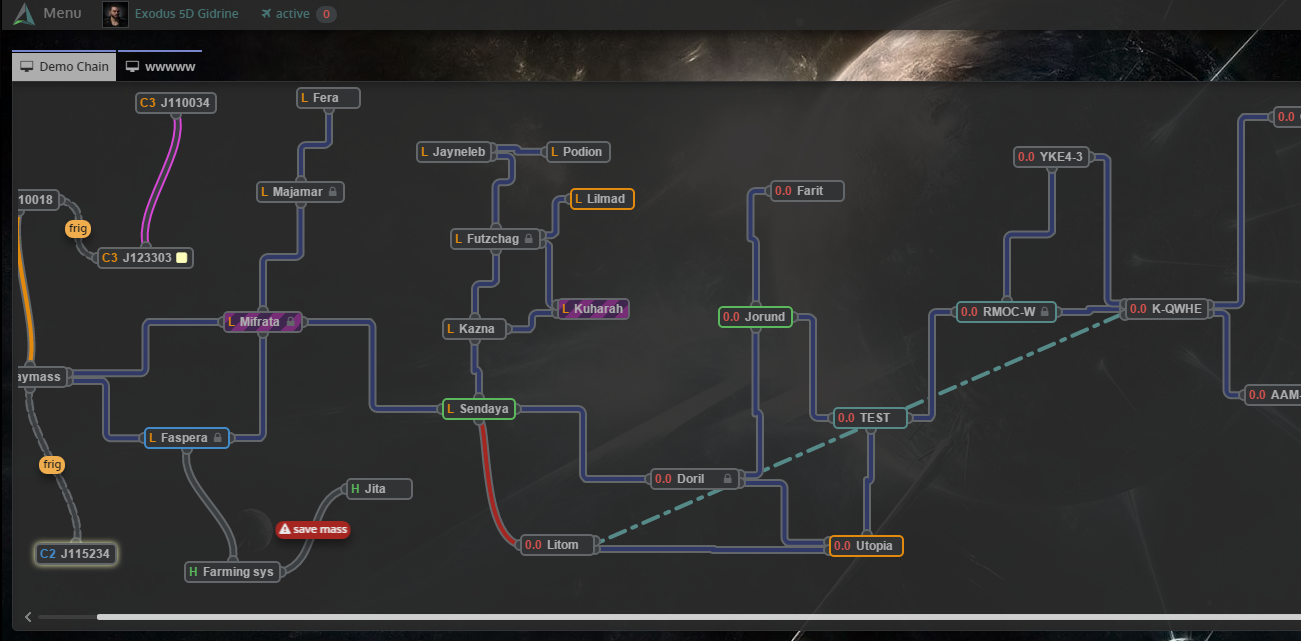 A large wormhole chain