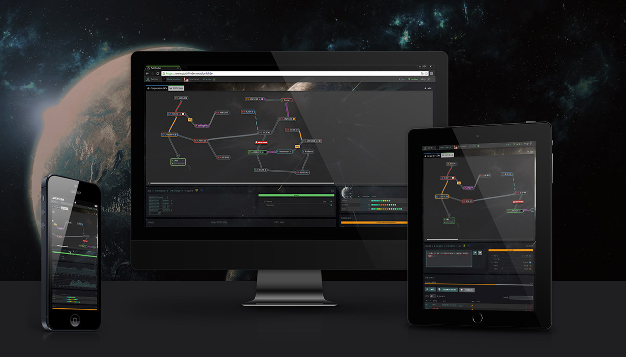 Pathfinder on desktop, tablet and phone